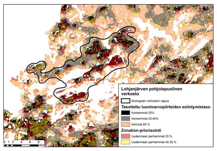 Kuva Anni Levonen Kuva 8. Lohjanjärven pohjoispuolinen laaja ekologinen kokonaisuus.