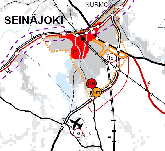 Erityistä huomiota tulee kiinnittää alueella sijaitsevan matkakeskuksen ja lentoaseman sekä muun maakunnan välisen joukkoliikenneyhteyksien kehittämiseen.