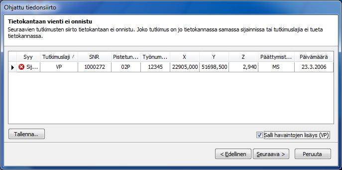 33(39) Pohjavesihavaintoja voidaan lisätä olemassa olevaan tutkimuspisteeseen.