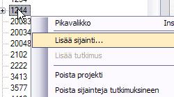 37(39) 11 SIJAINTIEN JA TUTKIMUSTEN LISÄÄMINEN KÄSIN Aseta muokkaustila päälle.