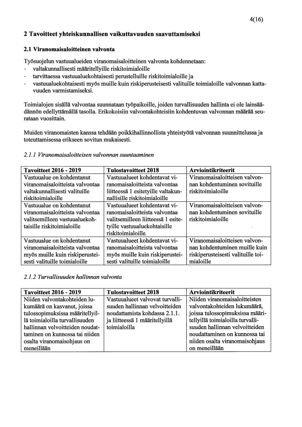 4(16) 2 Tavoitteet yhteiskunnallisen vaikuttavuuden saavuttamiseksi 2.