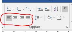 Vie tämän jälkeen Alaspäin oleva kolmio siihen kohtaan tekstiä, josta 1. rivin sisennys alkaa. Katso alapuolen kuvaa malliksi.