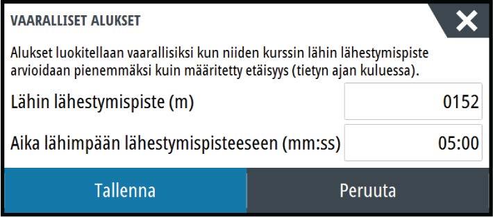 Jos Tämä alus -vaihtoehdolle ei valita mitään vaihtoehtoa, aluksesta ei näytetä suuntaviivoja.