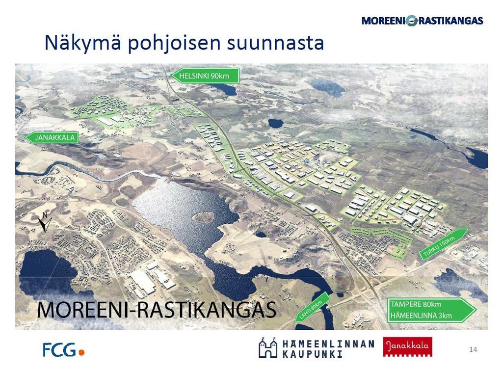 Moreenin eritasoliittymän sijoittuminen (lähde: Mt130 ja Mt292 liikenneselvitys, Trafix Oy 2017) Kuva 2.