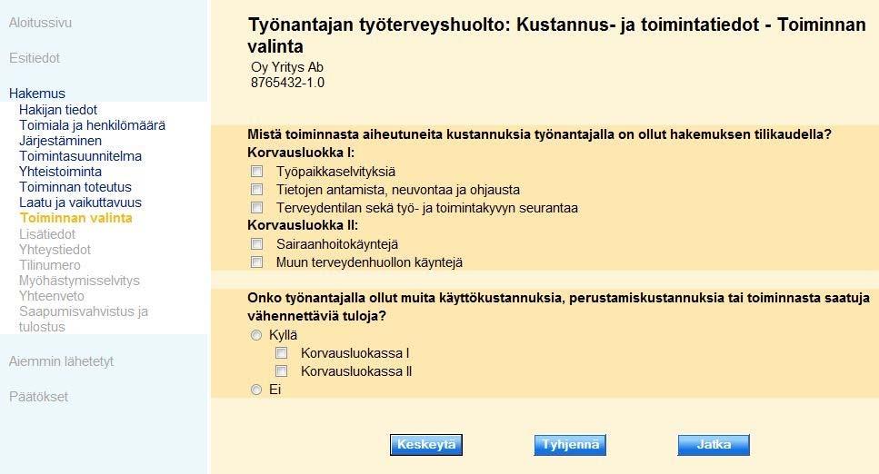 4. Tee hakemus Valitse ne