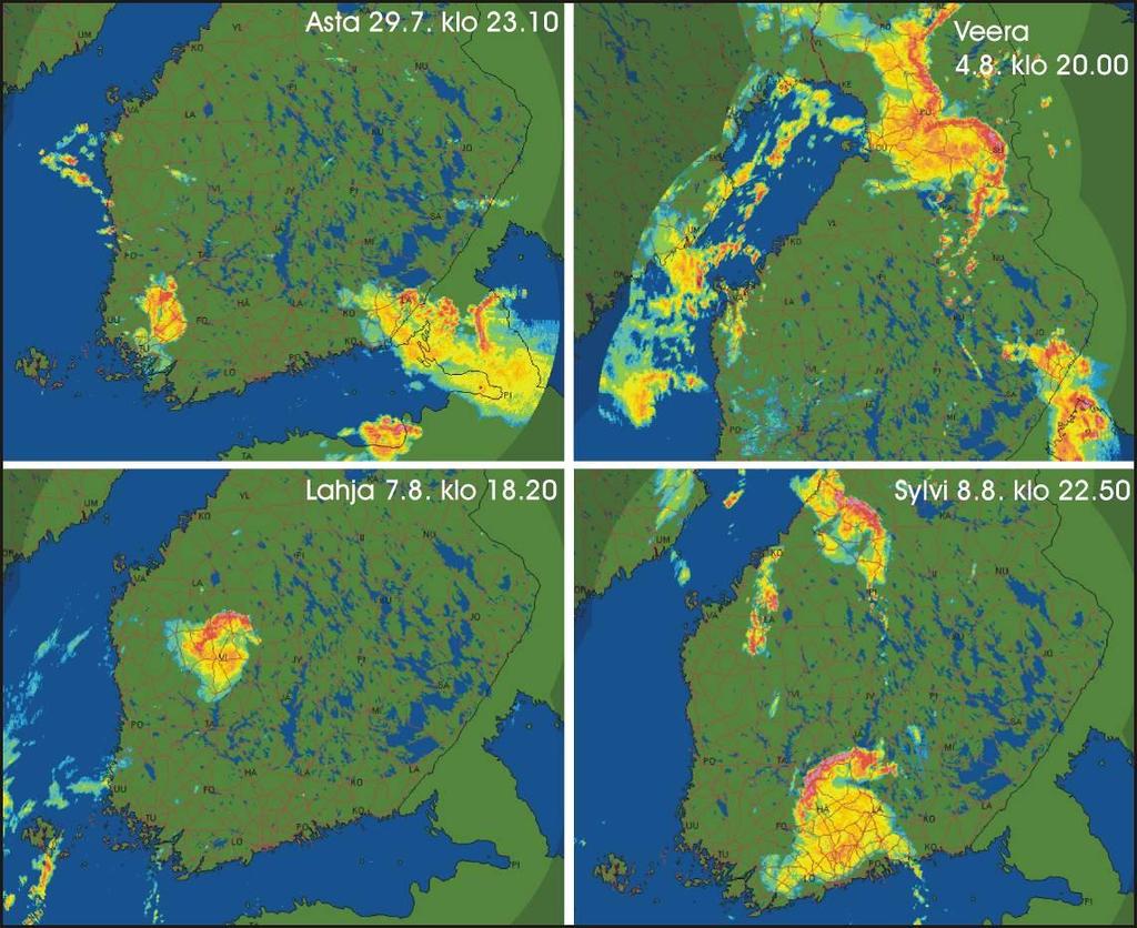 Kaarikaikuja Kaarikaiku näkyy kuvissa punaisena kaarimuotona ja se on merkki laaja-alaisesta ja voimakkaasta