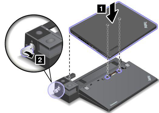 ThinkPad-telakointiaseman liittäminen Voit liittää tietokoneen tuettuun ThinkPad-telakointiasemaan seuraavasti: Huomautus: ThinkPad Basic Dock -telakointiasemassa ei ole telakointiaseman