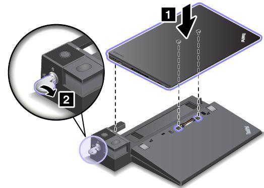 ThinkPad-telakointiaseman liittäminen Voit liittää tietokoneen tuettuun ThinkPad-telakointiasemaan seuraavasti: Huomautus: ThinkPad Basic Dock -telakointiasemassa ei ole telakointiaseman