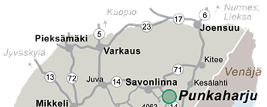 2 Kävijätutkimuksen toteutus 2.1 Alueen kuvaus Punkaharjun kävijätutkimusalue sijaitsee valtatien 14 varrella (kuva 1). Savonlinnasta matkaa kertyy 30 km ja Imatralta 90 km.