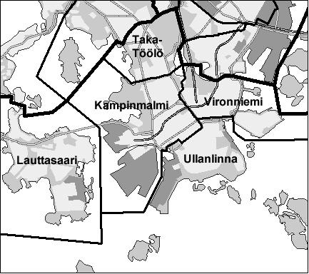 1 Eteläinen suurpiiri Copyright Helsingin kaupunki, Kaupunkimittausosasto 41/23 Asukastiheys h/km2 Asuntojen keskikoko m2 Asuntokuntien keskikoko Korkeakoulututkinto 15 1 3,5 5 12 8 3 4 9 6 2,5 3 6 4