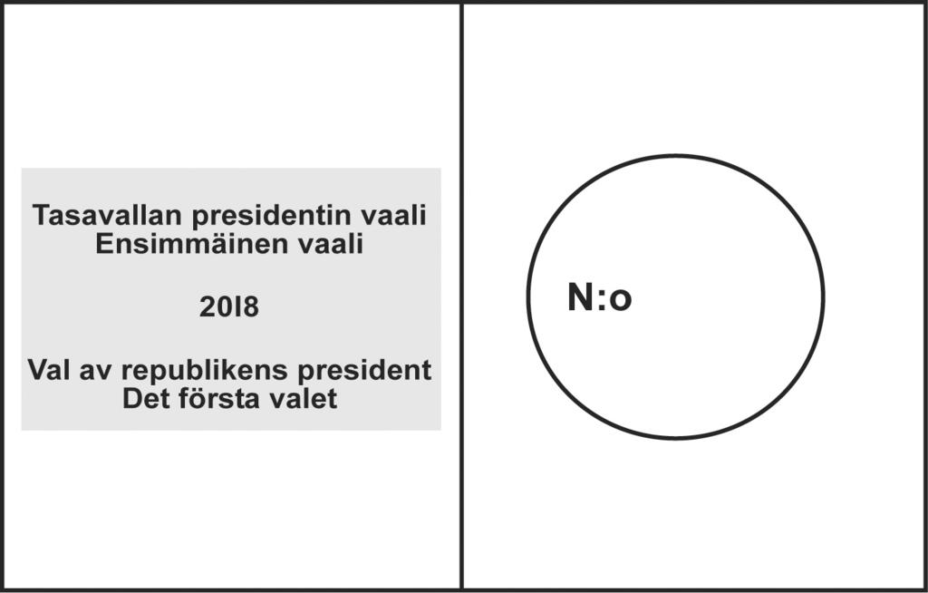 18 Mikäli äänestyslippu on painoasultaan virheellinen, annetaan äänestäjälle uusi äänestyslippu. Virheellinen äänestyslippu on revittävä.