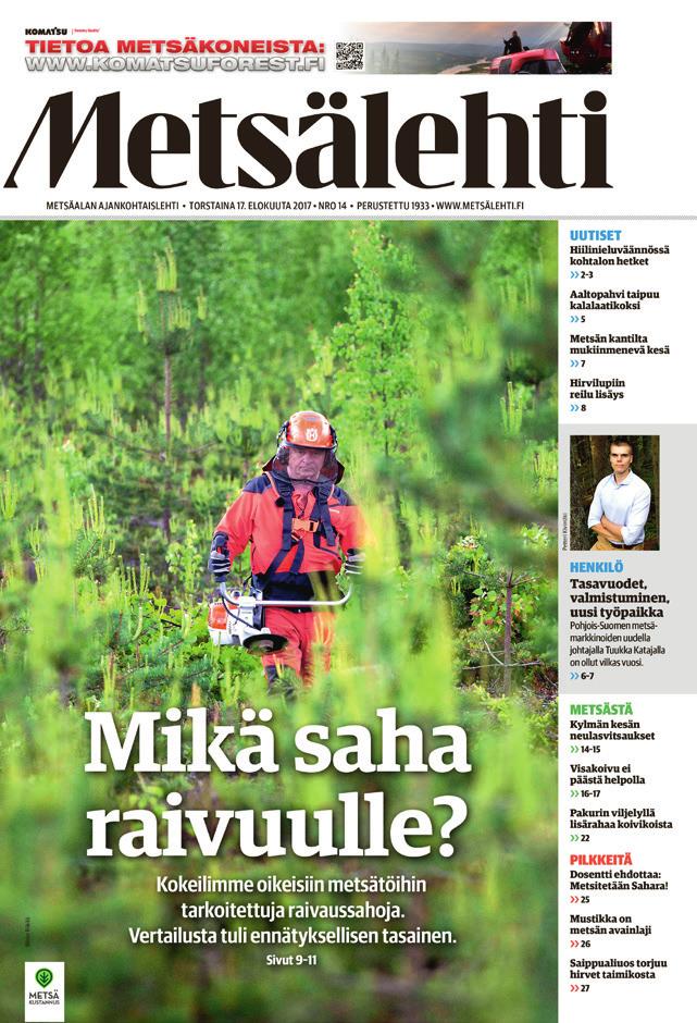 Metsälehti on asiantuntijalehti metsänomistajille ja metsästä kiinnostuneille.