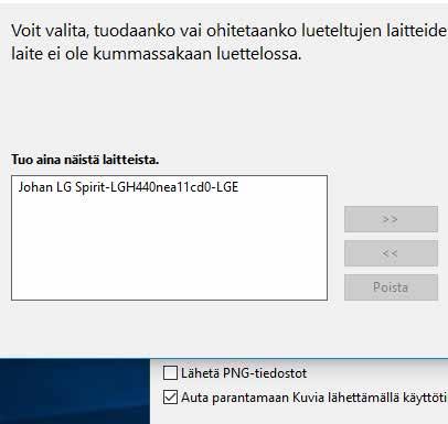 Varmuuskopioinnin asetuksia voi muokata napsauttamalla Google Kuvat -kuvaketta ilmoitusalueella