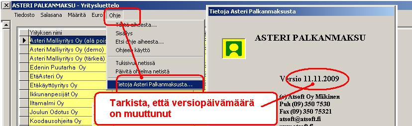 1. PÄIVITYKSEN ASENTAMINEN Suosittelemme päivityksen asentamista netistä, jotta saat aivan uusimman ohjelmaversion. Jos käytät cd:tä, laita se asemaan ja sulje palkanmaksuohjelma.