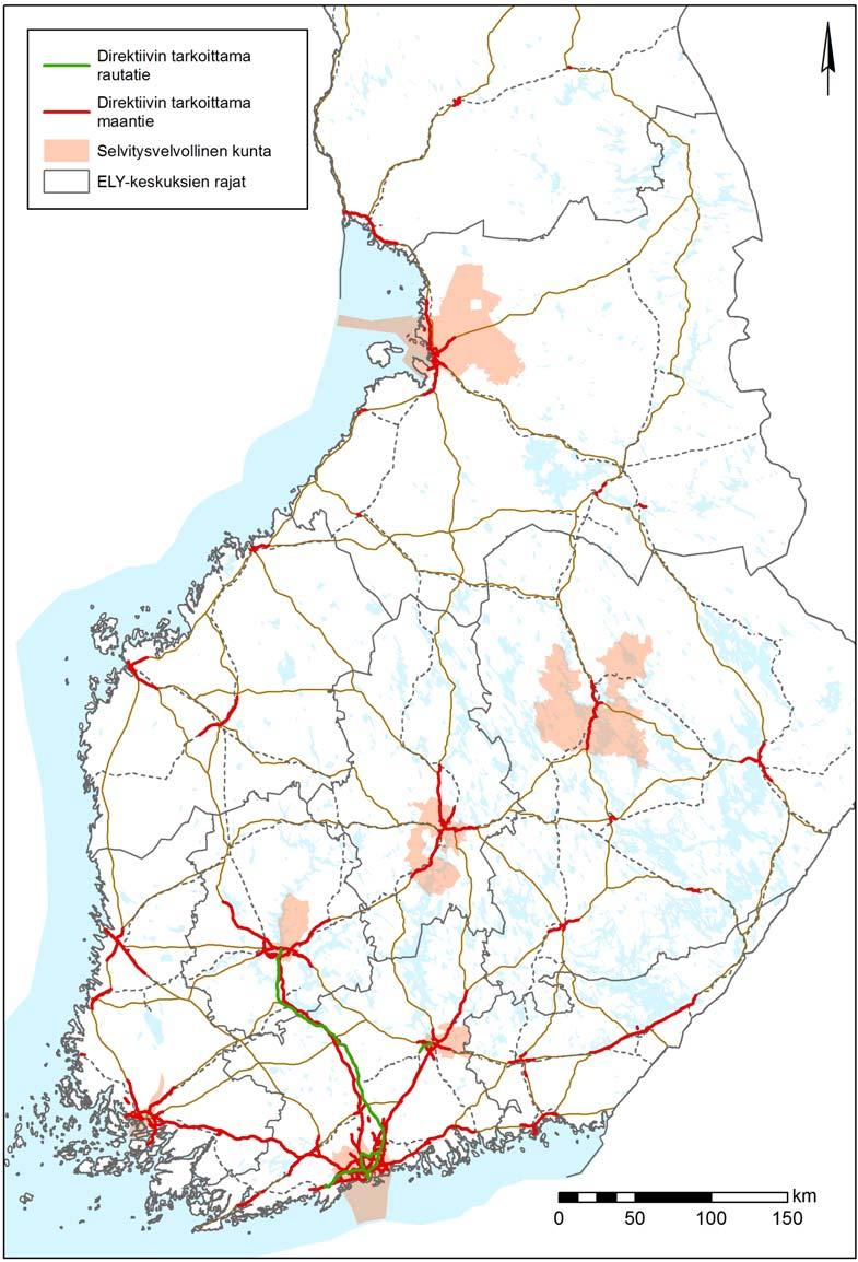 12 välillä. Suurin osa asukkaista selvitysalueilla sijoittuu pääradan varteen Helsingin ja Tampereen välillä.