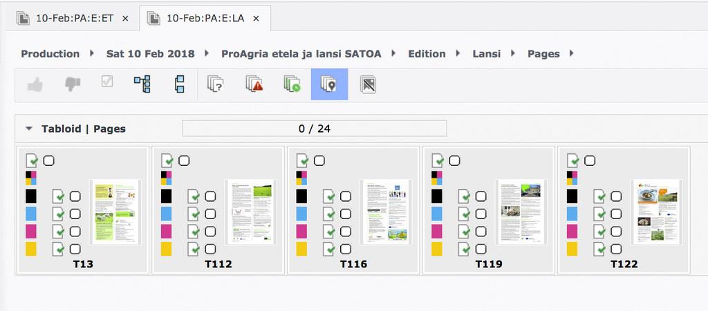 Saat avattua version omaksi välilehdeksi klikkaamalla Pages