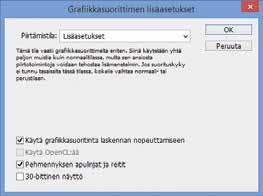 Jos arvo on alle 100 %, nosta Muistin käytön arvo 90 %:n ja 100 %:n välille, ja yhdistä muutamia tasoja muistin säästämiseksi.