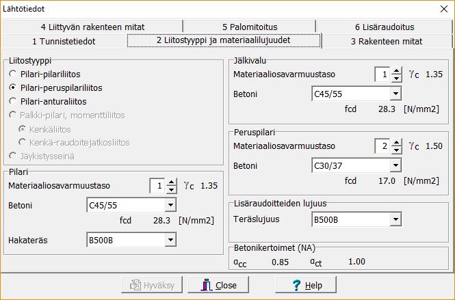 19 1. Liitostyyppi ja materiaalilujuudet ATP ja AHP pulttiliitoksen laskentaa varten voida valita kuusi erilaista liitosvaihtoehtoa: 1.