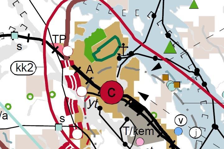 6 KUVA 4 Ote Keski-Suomen maakuntakaavojen yhdistelmä kartasta Yleiskaava Suunnittelualueella ei ole voimassa olevaa yleiskaavaa.