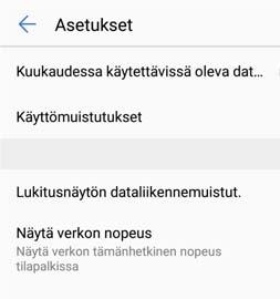 Phone Manager Datan käytön hallinta Phone Manager sisältää datan hallintaominaisuuden, jolla voit valvoa datakäyttöä ja estää kuukausikiintiön ylityksen.