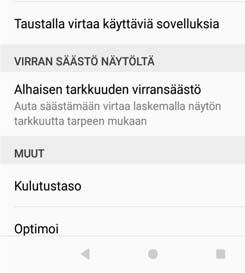 Ilmoituspaneeliin tulee viesti, kun paljon virtaa kuluttavia sovelluksia on toiminnassa taustalla.