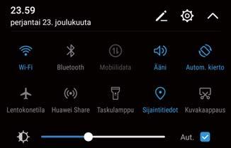 Järjestelmän ominaisuudet ja Asetukset Siirry asetuksiin: Avaa Asetukset ja vaihda Lentokonetila -kytkin.
