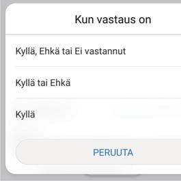 Luo kalenteritapahtumia sähköposteista Vahvista, aiotko osallistua Kun Kyllä tai Ehkä on valittuna, ei saa häiritä -tila on käytössä kokouksille, jos vastasit Kyllä tai Ehkä Exchange-kokouskutsuun.