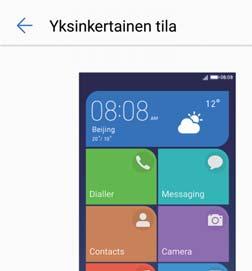 Näyttö ja ruutu 3 Yksinkertaisella aloitusnäytöllä voit: