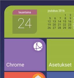 sovelluksia ja yhteystietoja.
