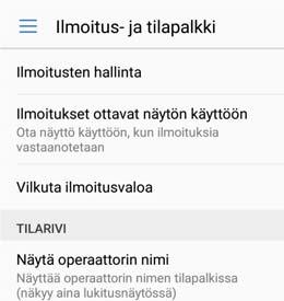 Näyttö ja ruutu Kirjautumis- tai synkronointiongelma Synkronointivirhe Ilmoitusten määrittäminen Voit määrittää kunkin sovelluksen ilmoitusasetukset. 1 Avaa Asetukset.