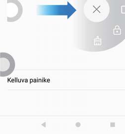 Voit siirtää kelluvaa telakkaa näytön eri kohtiin helppoa yhden käden käyttöä varten.