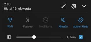 2 Kosketa Näyttö > Lepotila ja valitse näytön sammumisaika.