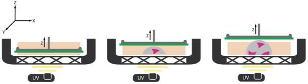 Nesteen fotopolymerisaatiomenetelmä Nestemäistä tulostusainetta kovetetaan UV-laserin avulla haluttuun muotoon Laitteistot pienistä pöytämalleista suuriin laitteisiin, lisäksi alakohtaisia