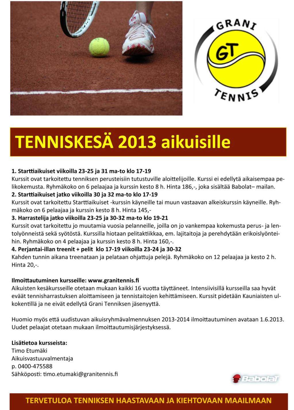 AIKUISTENNIS Tilanne 26.4.