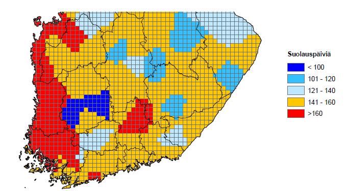 on Helsingin seudulla selvästi keskimääräistä enemmän (kuva 8). Helsingin kaupungin suolankulutus katuverkolla vastaa Liikenneviraston suolankäyttöä Uudenmaan ELY-keskuksen alueella.