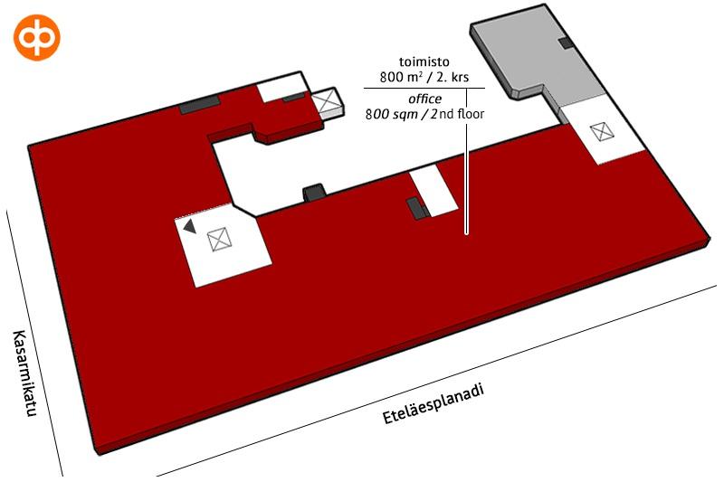 Vuokrattavat toimitilat Toimisto 800 m² / 2.