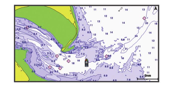 Merikartta ja kalastuskartta HUOMAUTUS: kalastuskartta on käytettävissä Premiumkartoissa joillakin alueilla. Merikartta on tarkoitettu navigointiin.
