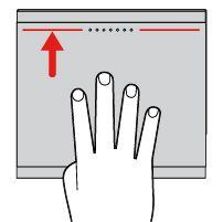 Sipaisu kolmella sormella Asettamalla kolme sormea kosketuslevylle ja liikuttamalla niitä vasemmalle voit näyttää