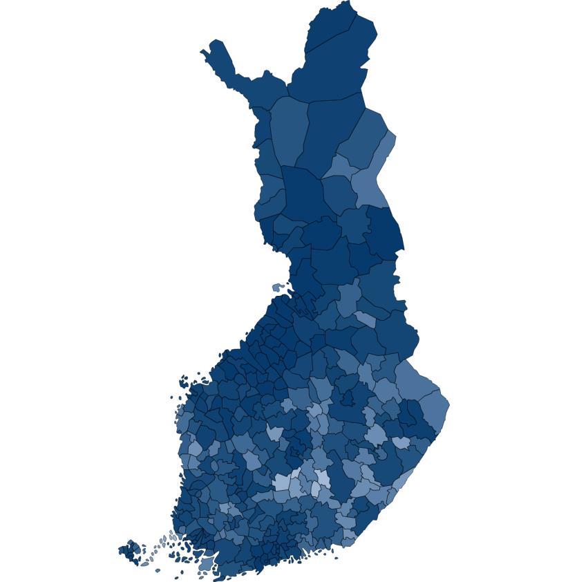 Alle 29-vuotiaiden nuorten osuudet kunnissa 1996-2026 laatinut