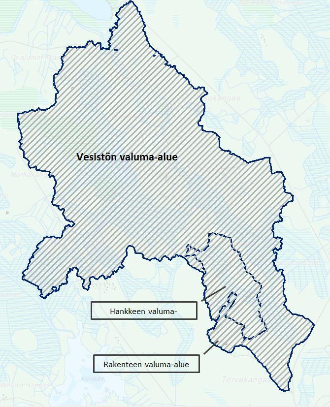 Paikkatietoaineiston hyödyntäminen Projektiraportti 33(44) 3.3.2. VALUMA-ALUETARKASTELU 1. Valuma-alueen määrittelyn eri tasot Kuva 28.