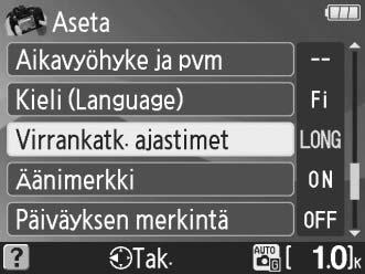 ! Opastila Opasvalikko Opasvalikko sisältää joukon usein käytettyjä ja hyödyllisiä toimintoja. Opasvalikon ylin taso tulee näkyviin, kun tilanvalitsin käännetään asentoon g.