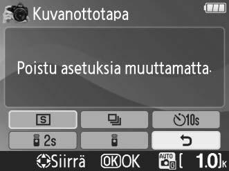 Seuraavat toiminnot ovat mahdollisia opasvalikon näkyessä: Tehtävä Säädin Kuvaus Korosta opasvalikon kohta painamalla 1 tai 3.