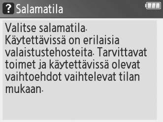 ! Paluu ylimmän taso valikkoon Palaa opasvalikon ylimmälle tasolle painamalla G.