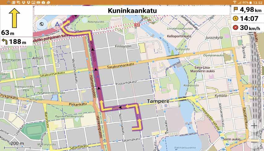 SUURTESTI OSMAND MAPS OsmAnd Maps toimii loistavasti yksinkertaisena tiennäyttäjänä.