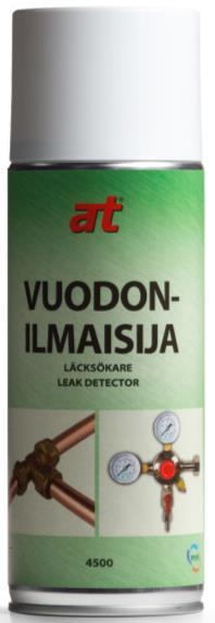 4500 AT Vuodonilmaisija Ilmaisee tehokkaasti kaikenlaiset vuodot esim. putki- ja letkuliitoksissa.