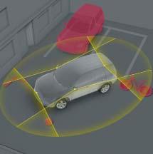 Panoraamakamera Panoraamakamera helpottaa turvallista liikkeellelähtöä ja auton käsittelyä ahtaissa tiloissa.