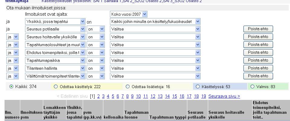 Valitse tapahtumatyypiksi esim. lääkeym.