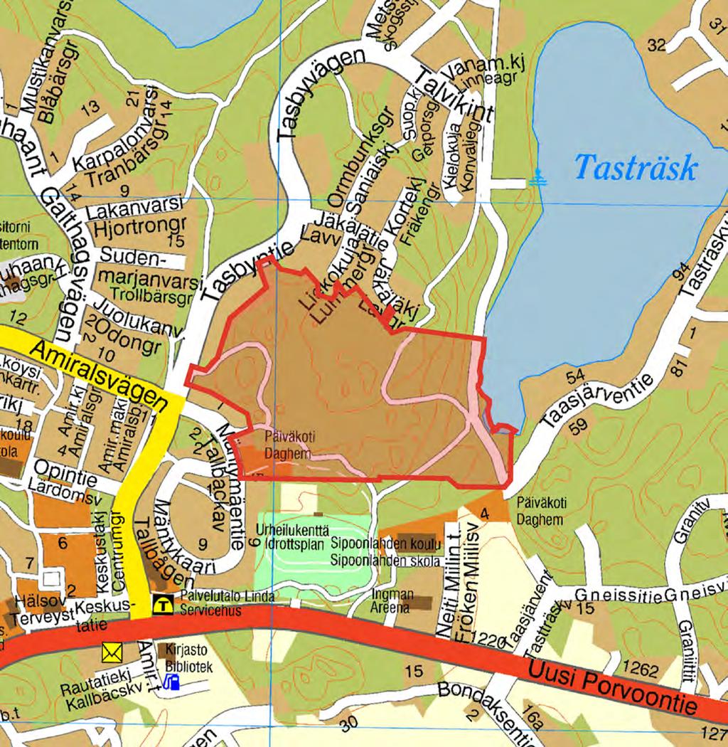 Suunnittelualue Muutosalue sijaitsee Sioon toisen taajaman ja eteläisen alueesusen Söderullan esustassa.