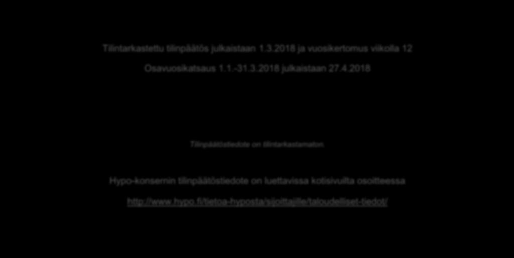 2018 ja vuosikertomus viikolla 12 Osavuosikatsaus 1.1.-31