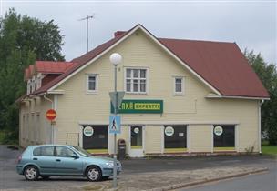 työväentalo, joka muutettiin kaupaksi 1936 Oulun talousseurassa tehtyjen piirustusten mukaisesti.